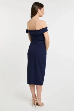 - abito blu in 72% pa 28% ea morbido ed elastico