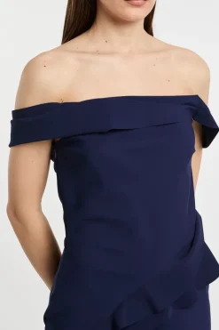 - abito blu in 72% pa 28% ea morbido ed elastico