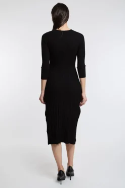 Abito aderente morbido nero 77%vi 23%pl