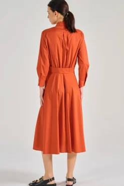 Abito ameda beige tessuto arancione