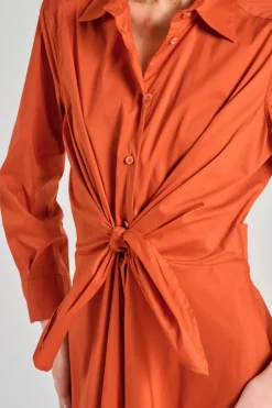 Abito ameda beige tessuto arancione