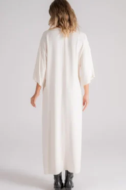 Abito asimmetrico viscosa/acetato beige