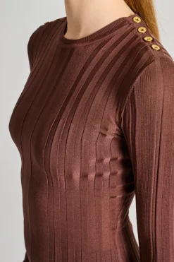 Abito di maglia marrone