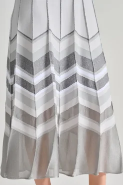 Abito fantasia righe americana sintetico argento