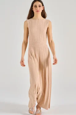 Abito lungo incrociato cristalli tessuto rosa