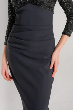 Abito lungo nero donna