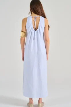 Abito lungo tela leggera azzurro