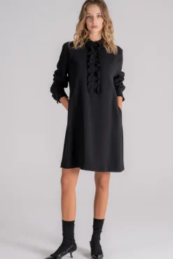 Abito nero 70% triacetato 30% poliestere