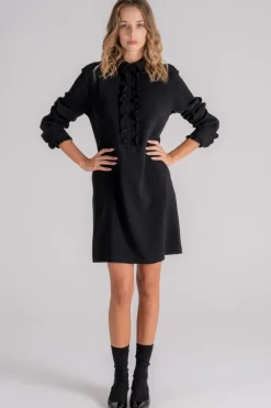 Abito nero 70% triacetato 30% poliestere