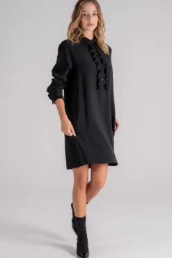 Abito nero 70% triacetato 30% poliestere