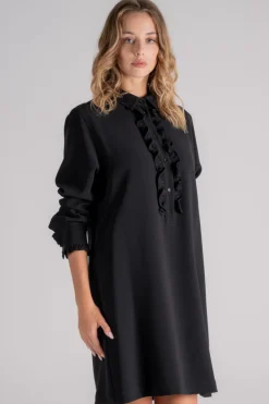 Abito nero 70% triacetato 30% poliestere