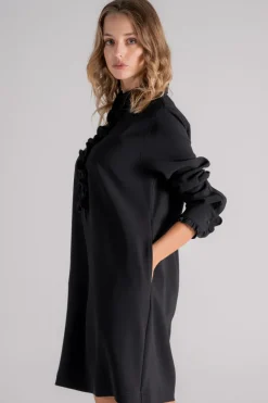 Abito nero 70% triacetato 30% poliestere