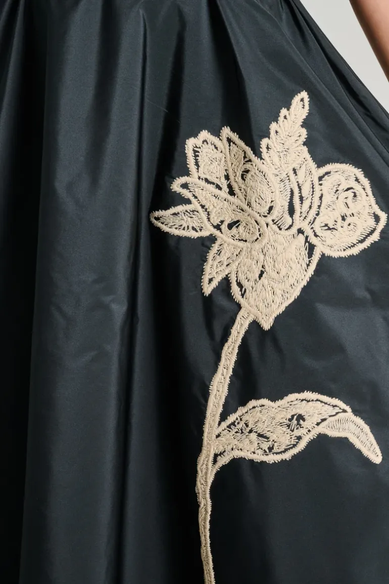 Abito only flower tessuto nero