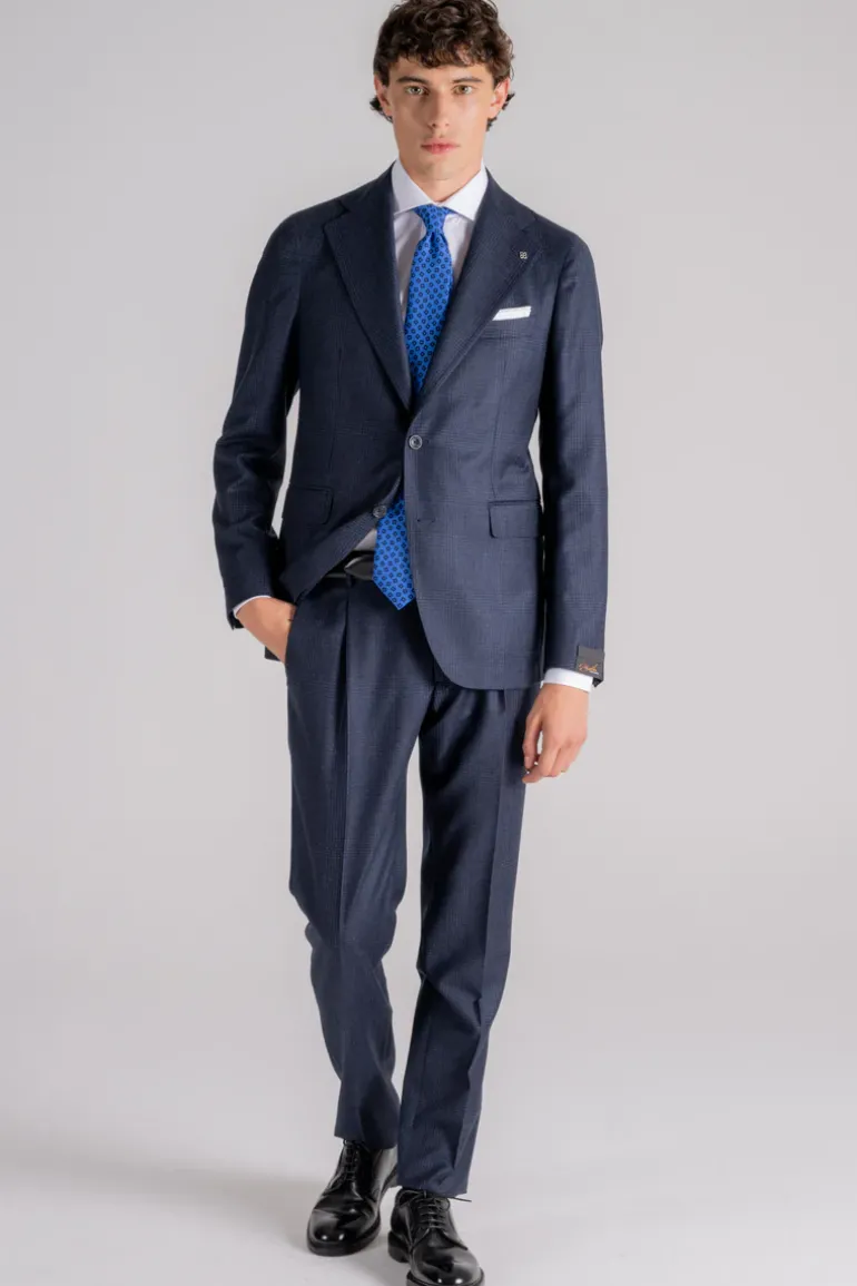 Abito pinolerario lana vergine super 110s blu