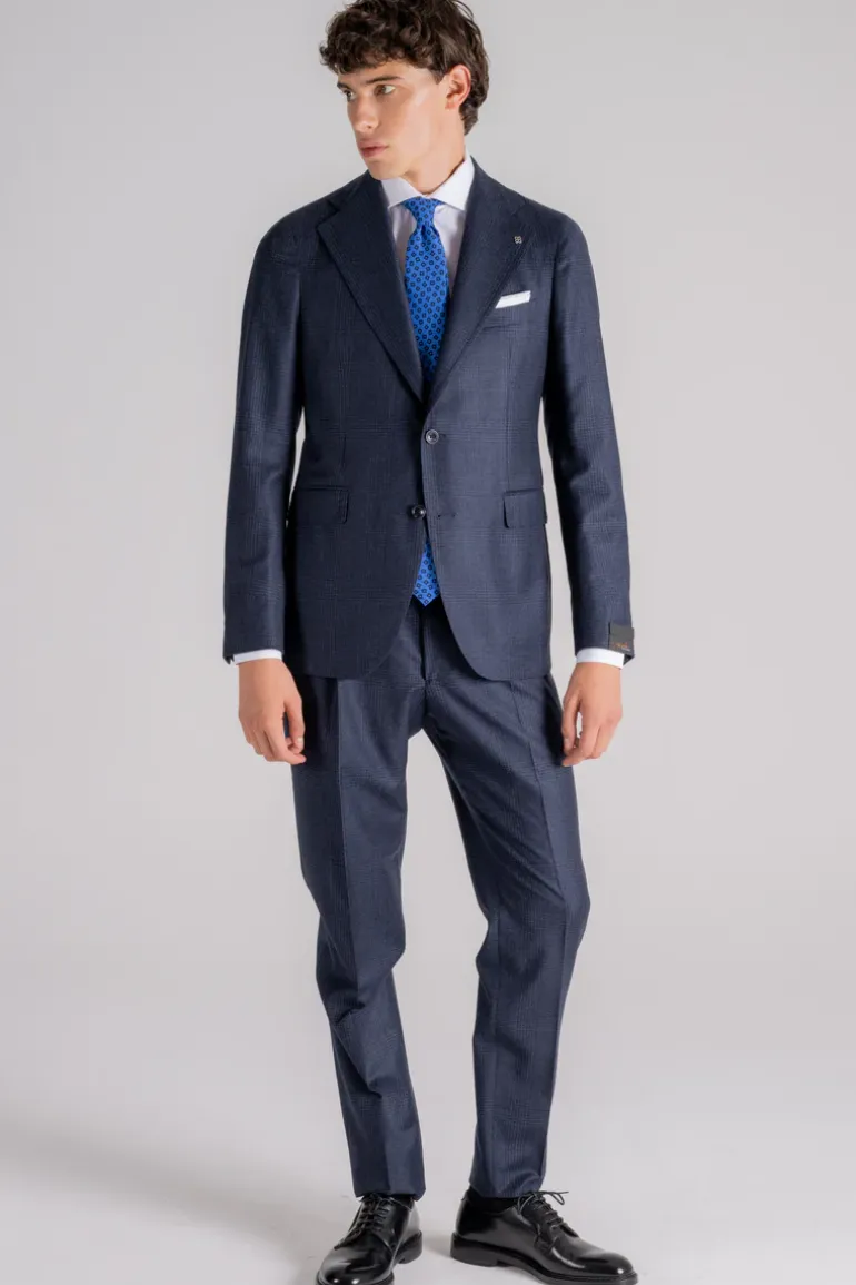 Abito pinolerario lana vergine super 110s blu