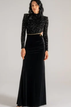 Abito red carpet poliestere nero