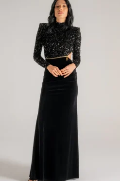 Abito red carpet poliestere nero