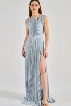 Abito red carpet tessuto azzurro