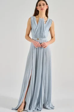 Abito red carpet tessuto azzurro