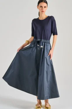 Abito taffetà blu
