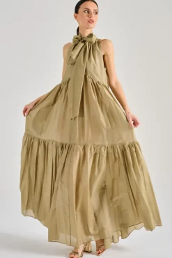 Abito tonia tessuto verde