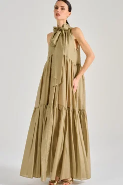 Abito tonia tessuto verde