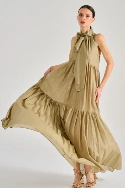 Abito tonia tessuto verde