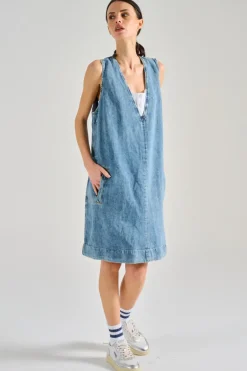 Abito v-neck arizona denim blu