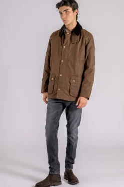 Ashby wax jacket 100% cotone marrone