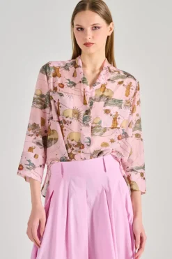 Balia8 blusa tessuto rosa