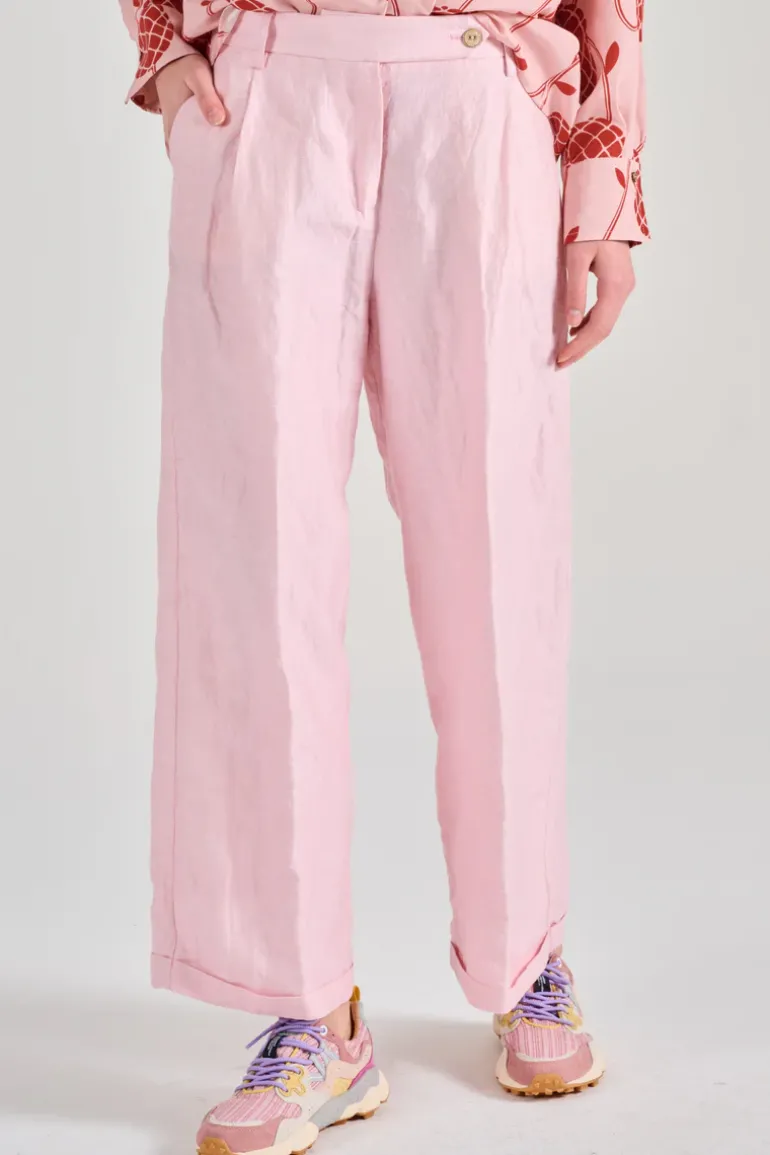 Balia8 pantaloni tessuto rosa