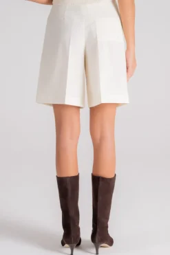Bermuda camila in poliestere/lana vergine beige