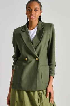 Blazer honeycomb tessuto verde