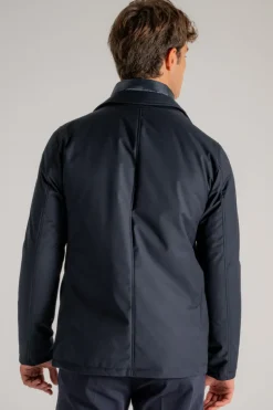 Blazer liscio con pettorina staccabile blu uomo