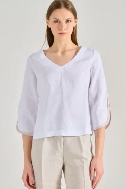 Blusa cotone bianco
