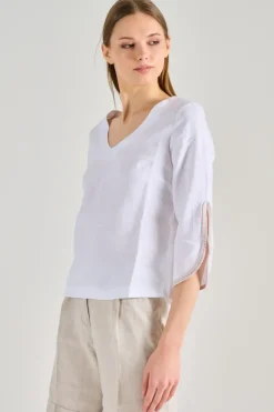 Blusa cotone bianco