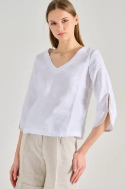 Blusa cotone bianco