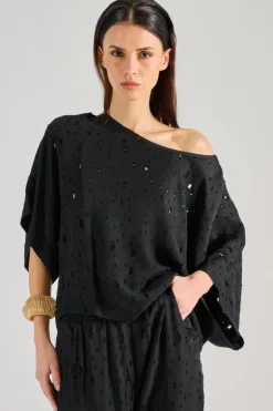 Blusa principe tessuto nero