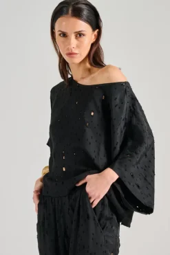 Blusa principe tessuto nero