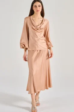 Bluse raso fluida rosa