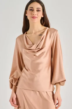 Bluse raso fluida rosa