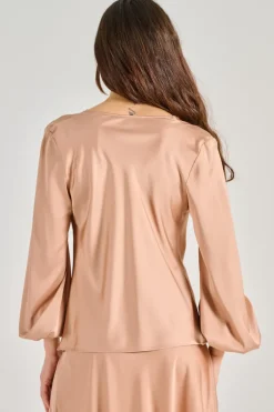 Bluse raso fluida rosa