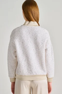 Bomber trame cristalli beige