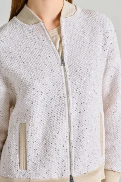 Bomber trame cristalli beige