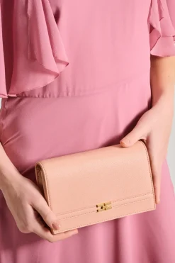 Borsa beige tessuto rosa