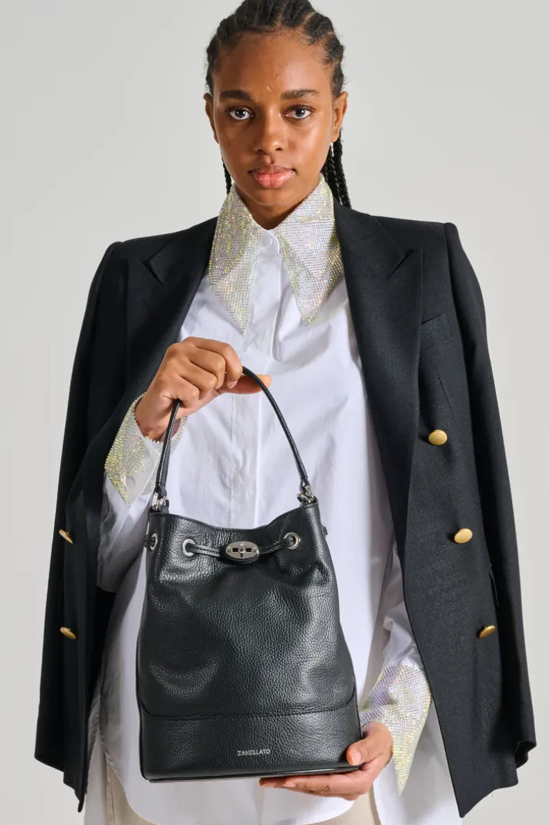 Borsa monda daily s pelle nero