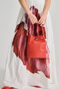 Borsa monda daily s pelle rosso