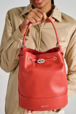 Borsa monda daily s pelle rosso