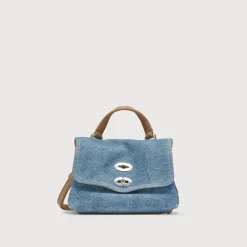 Borsa postina baby tela blu