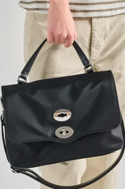 Borsa postina rimboccata tokyo pelle nero